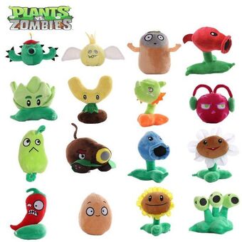 15-20cm plantas vs zombies 2 brinquedo peashooter desenhos animados de pelúcia figuras anime cereja bomba girassol parede-por