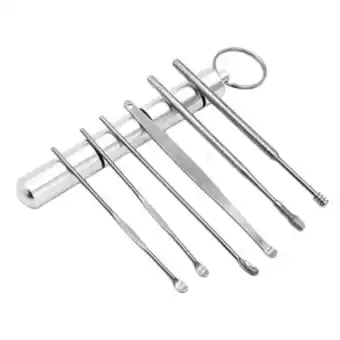 6 pçs removedor de cera de orelha kit de limpeza de orelha pick earpick orelha cleaner colher cuidados com a orelha ferrament