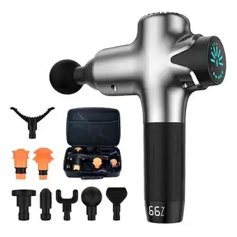 AliExpress Arma de massagem massageador elétrico 14mm curso inteligente fascia arma para massagem corporal relaxamento fitness muscular oferta