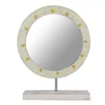 Ferreira Costa Espelho redondo de madeira 20x26cm branco - jolie  oferta