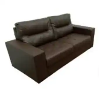 Ferreira Costa Sofá 3 lugares corino 199 cm marrom escuro - herval  oferta