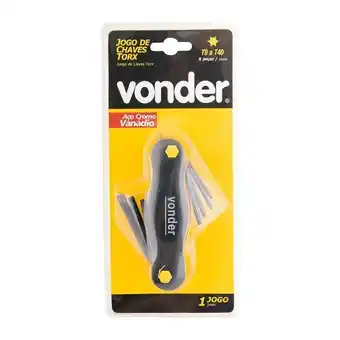 Chave hexalobular t09-t40 crv suporte preto - vonder