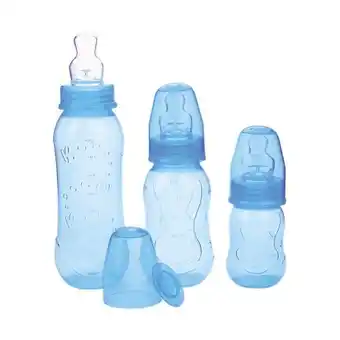 Conjunto mamadeira aquarela 3 peças 3146 azul - kuka