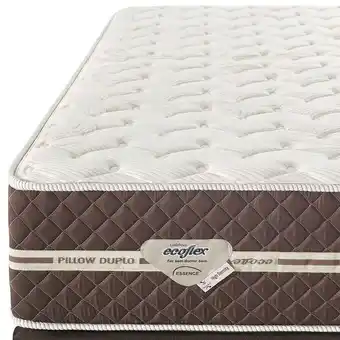 Colchão casal high density 138x31x188cm molas superlastic pillow top duplo marrom - ecoflex
