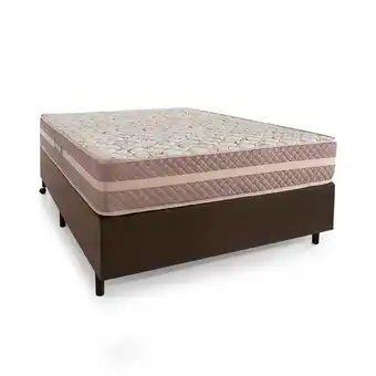 Lojas Koerich Conjunto box casal besmont 138x25x188cm pillow duplo marrom - herval oferta