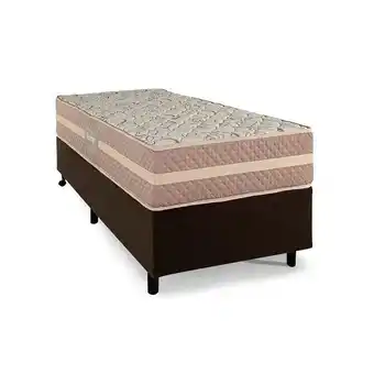 Conjunto box solteiro besmont 88x25 espuma marrom - herval