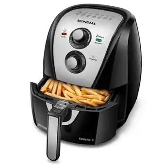 Supermercados Mateus Fritadeira sem óleo afn-40 preto/inox mondial 4 litros oferta