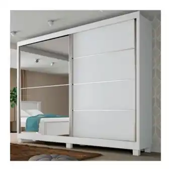 Supermercados Mateus Guarda roupa com espelho 2 portas verona made marcs branco oferta