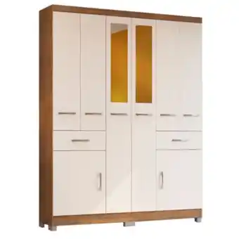 Supermercados Mateus Guarda roupa 8 portas 2 gavetas caribe off white nogueira doripel oferta