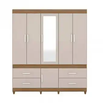 Guarda roupa casal 6 portas 4 gavetas guarujá demóbile