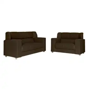 Sofá marrom escuro suede 3+2 lugares genova átala