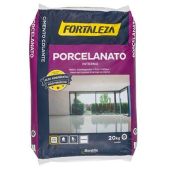 Leroy Merlin Argamassa porcelanato interno branco 20kg fortaleza oferta
