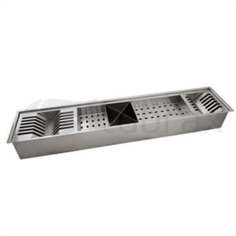 Canal calha organizador úmida de cozinha aço inox 304 c/ 5 módulos - tubrax