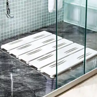 Leroy Merlin Tapete de box antiderrapante estrado plástico branco 42x55cm astra oferta