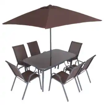 Leroy Merlin Conjunto para jardim aço 8 peças kangfu marrom oferta