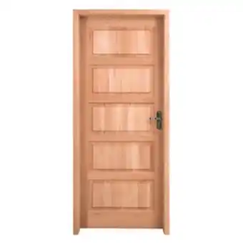 Leroy Merlin Porta com batente de giro decorada madeira maciça natural lado esquerdo 2,10x0,80m cruzeiro oferta