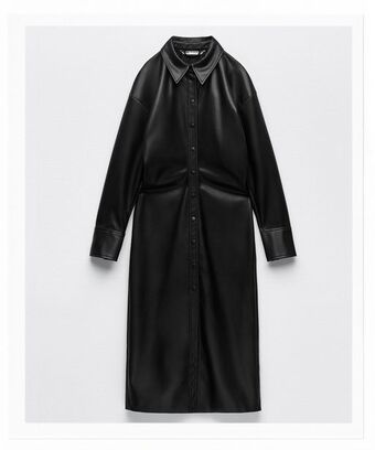 ZARA Vestido midi de poliuretano oferta