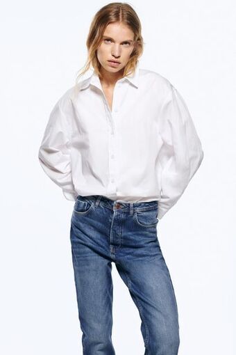 ZARA Camisa de popelina oferta