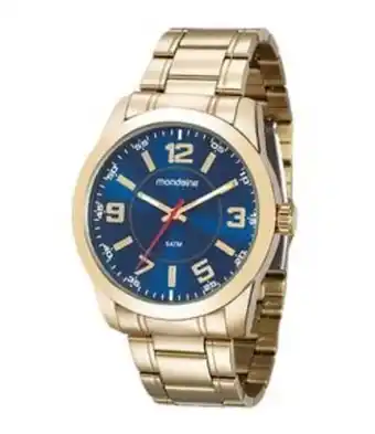 Kit relógio mondaine com pulseira em aço dourado e caixa em metal dourado 99141gpmvde4ka