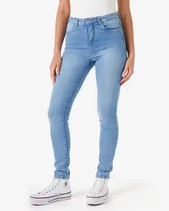 Calça jeans feminina skinny cintura alta denim claro pool by riachuelo