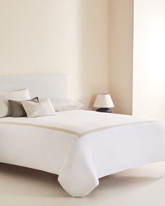 ZARA HOME Capa de edredão rebordo bordado linho oferta