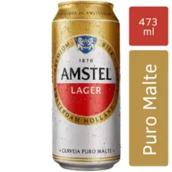 Cerveja amstel 473ml lager lata