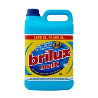 Rede Compras Alvejante perfumado brilux com detergente embalagem leve 5 litros pague 4,5 litros oferta