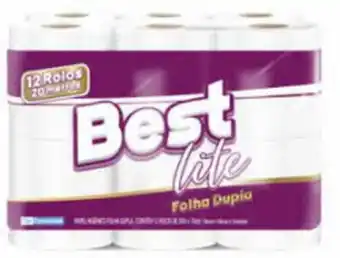 Papel higiênico best lite folha dupla 20 metros com 12 rolos