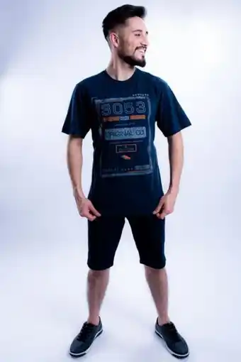 Grazziotin Camiseta masculina manga curta marinho oferta