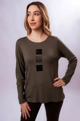 Blusa feminina jovem manga longa verde