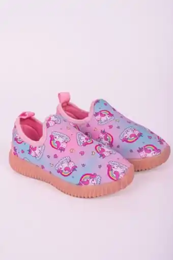 Tênis feminino infantil unicórnio com led rosa