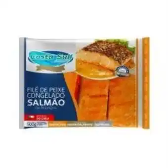 Filé de salmão costa sul congelado com pele 500g