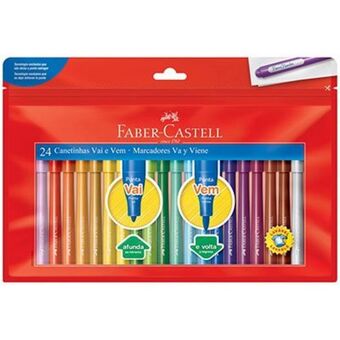 Canetinha vai e vem 24 cores faber-castell bt 1 un