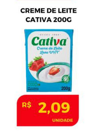 Atacadão Centro Sul Creme de Leite Cativa 200g oferta