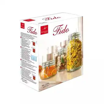 Le Biscuit Conjunto de potes bormioli fido em vidro com tampa hermética com 3 peças 1,5l 1l e 500ml oferta