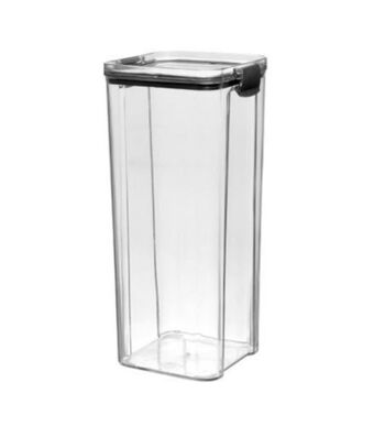 Freitas Varejo Pote hermético acrílico quadrado preto útil bazar 1,8l ub6119 oferta