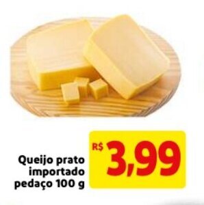 Queijo prato importado pedaco 100g