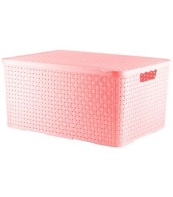 Freitas Varejo Caixa organizadora rattan rosa baby new plastic 29l 44,5x32x21,5cm 7441262 oferta