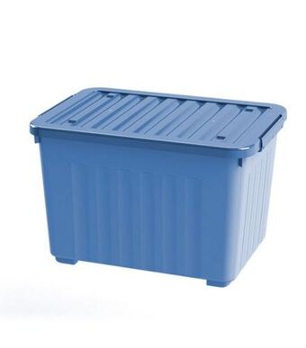 Freitas Varejo Caixa organizadora com rodízio azul baby new plastic 30l 47x34x31cm 1221 oferta