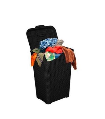 Freitas Varejo Cesto telado plástico rattan preto avanti 60l 45.5x65x35 0100004 oferta