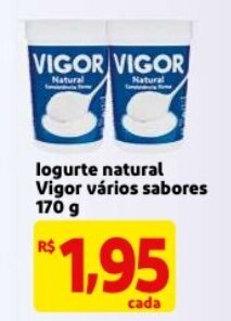 Mercado Extra Iogurte natural vigor varios sabores 170g oferta