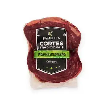 Picanha bovina pampeira fatiada a vácuo