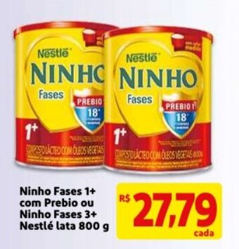 Mercado Extra Ninho Fases 1+ com Prebio Nestle Lata 800g oferta