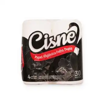 Papel higiênico cisne folha dupla 30m com 4 rolos