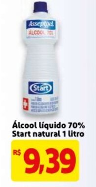 Mercado Extra Alcool liquido 70% Start natural 1L oferta