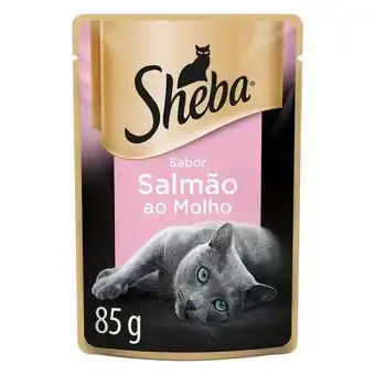 Ração úmida sheba sachê cortes selecionados sabor salmão ao molho para gatos adultos 85g