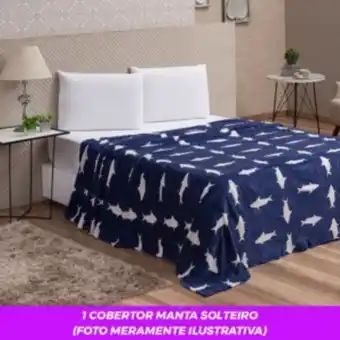 Vest Casa Cobertor manta solteiro microfibra flannel sharks vestcasa oferta