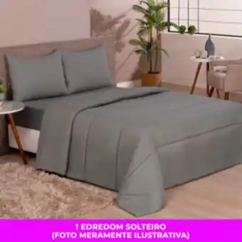 Vest Casa Edredom solteiro microfibra colors cinza brasão vestcasa oferta