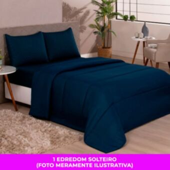 Vest Casa Edredom solteiro microfibra colors azul náutico vestcasa oferta