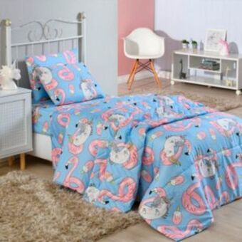 Cobre leito colcha solteiro unicorn dreams vestcasa